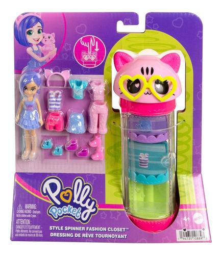 Polly Pocket Set De Juego Tubo De Modas Giratorio Gatito Varios