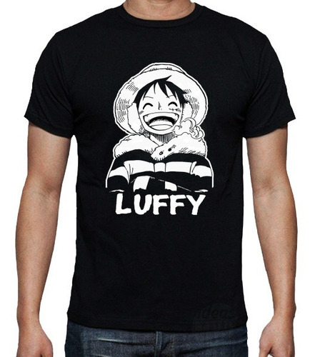 Remera One Piece Luffy 03 (negra) Ideas Mvd