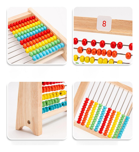 Wooden Abacus Computing Rack Early Childhood Education 100
