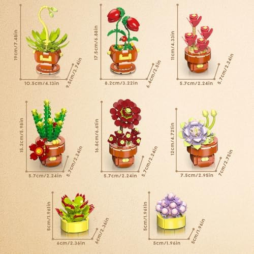 Insoon Juegos De Construcción De Bonsái De Flores Suculentas