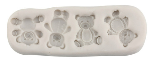 6pcs Molde Silicona Oso Arco Iris Nube Globo Fondant Resina Color Gris