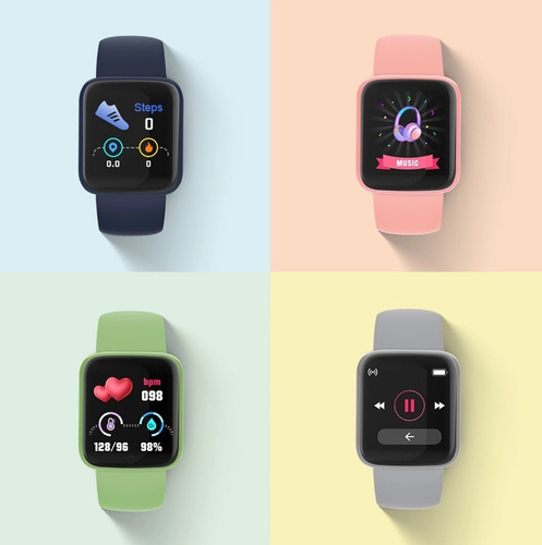 Smartwatch D20 Macaron Relógio Inteligente