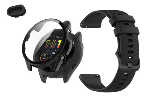 Pulseira + Capa Pc + Plugue Compatível Com Forerunner 165
