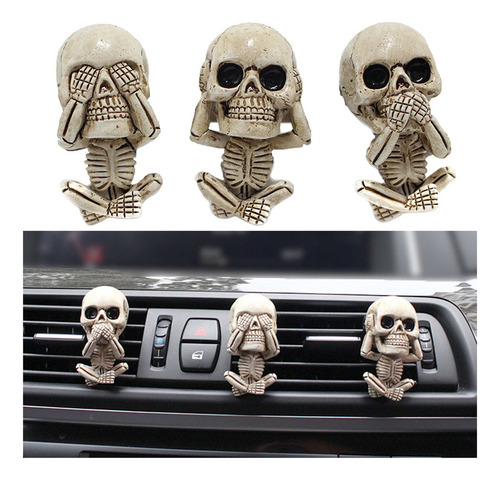 3 Peças Cráneo Estatua Automotriz Decoración Interior