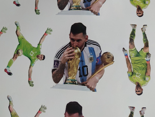 16 Calcomanías 10cm Messi Dibu Martínez Copa Mundial Argenti