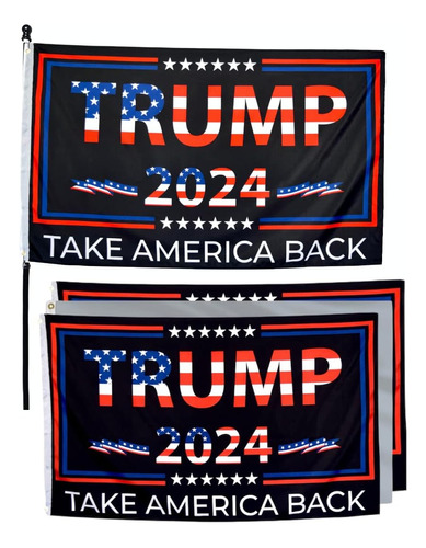 2 Banderas De Trump 2024  Take America Back  Cartel De Dec
