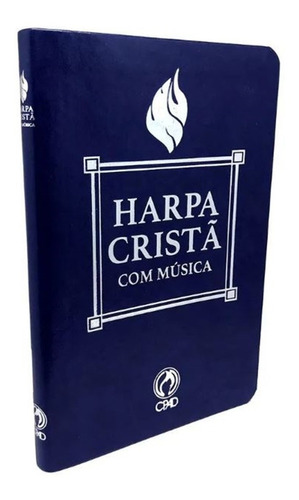 Harpa Cristã Com Música Luxo Azul