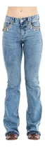 Comprar Calça Feminina Jeans Zenz Com Bordado E Pingentes Country