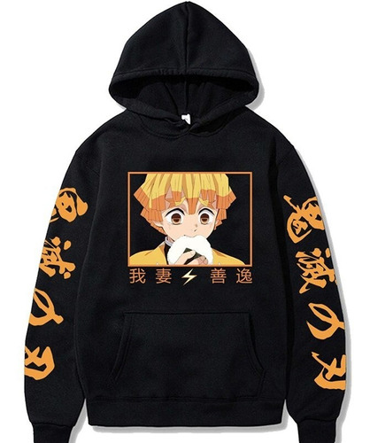 Sudadera Con Capucha Estampada Agatsuma Zenitsu De Anime Dem