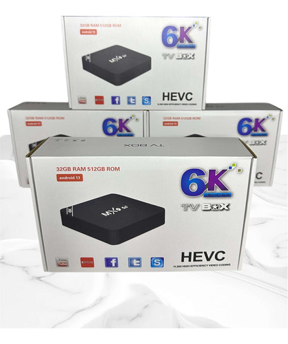 Tv Box 6k 512 Gb Almacenamiento 32gb Ram Negro Estándar
