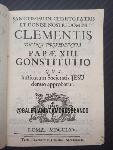 Documento Antiguo Jesuita. La Compañía De Jesús Si. 1765 (Usado)