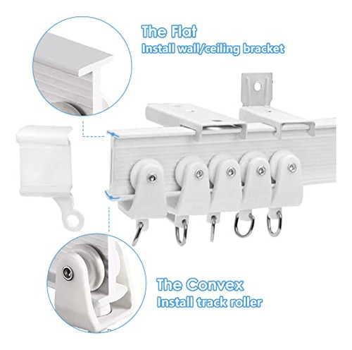 Riel De Cortina De Techo Flexible Para Montaje En Pared
