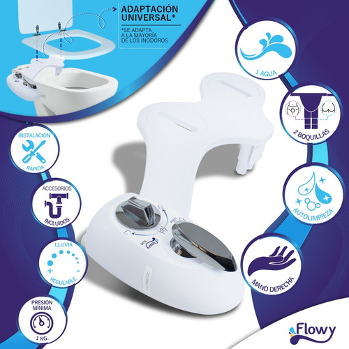 Imagen 7 de 10 de Bidet Para Inodoro Facil Instalacion Adaptable Ducha + Kit!