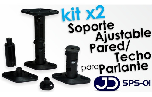 Imagen 2 de 7 de Kit Soportes Ajustables Pared/techo Para Parlantes Jd Sps-01