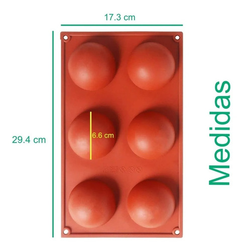Molde Silicon Medio Círculo Esferas Chocolate Repostería