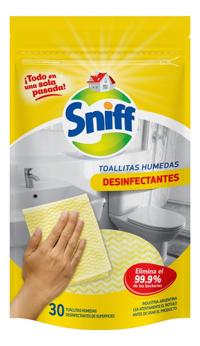 Toallitas Húmedas Desinfectantes Sniff paquete 30 u