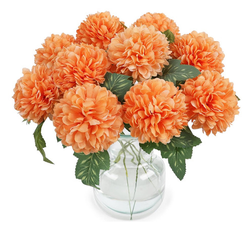 10 Flores Artificiales De Crisantemos De Otoño Para Decoraci