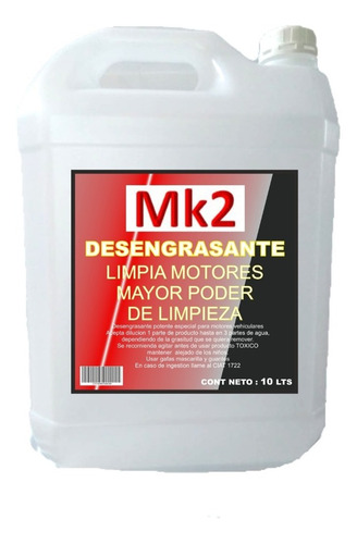 Desengrasante De Motores Mas Poderoso 10 Lts