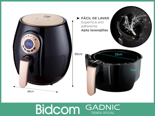 Freidora Eléctrica De Aire Sin Aceite + Pinza Gratis 1400w