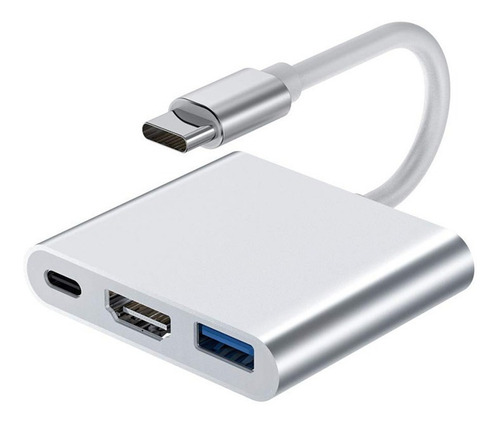 Adaptador 3 En 1 Hdmi Usb 3.0 Tipo C Laptop Macbook