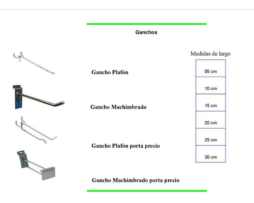 Ganchos Exhibidor Para Pared Acanalada. Somos Fabrica.
