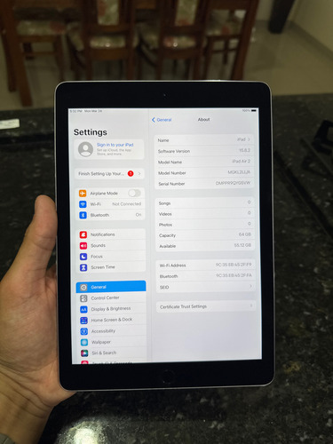 Ipad Air 2 A1566 9.7 64gb Space Gray, Impecável Bateria Boa Preto (Usado)