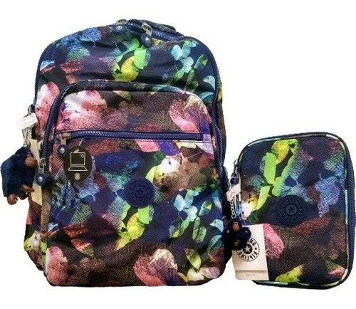 Kipling Mochila Seoul L + Cartuchera 100pen Botanical Aroma 