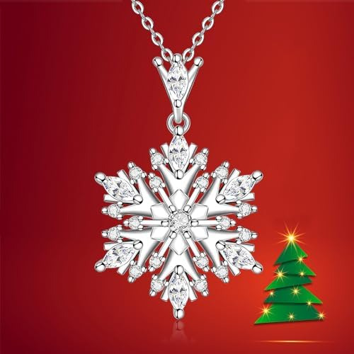 Collar De Copo De Nieve Collar De Navidad Para Mujer Plata D