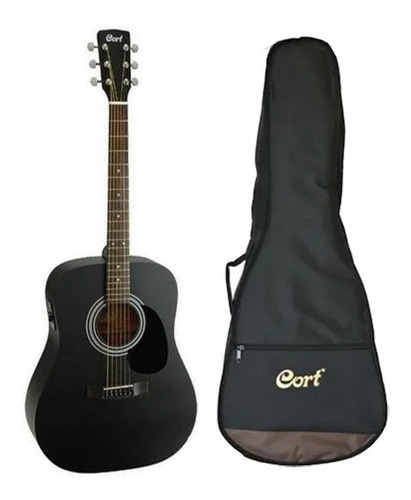 Guitarra Electro Acustica Cort Af510e Bks Con Funda Regalo 