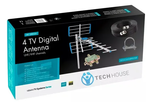 Antena Exterior Digital Para Tv  Metalica  Con Estabilizador