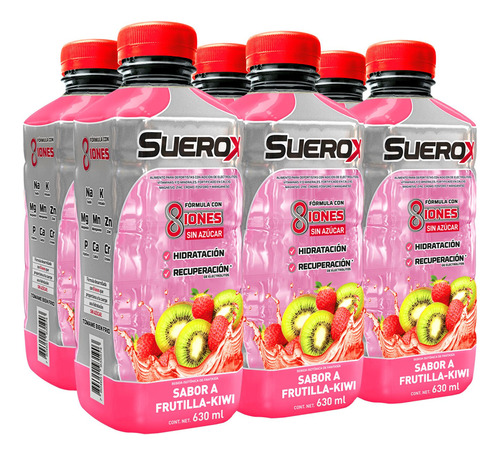 Pack Bebida Isotónica Suerox Frutilla-kiwi 6x630 Ml