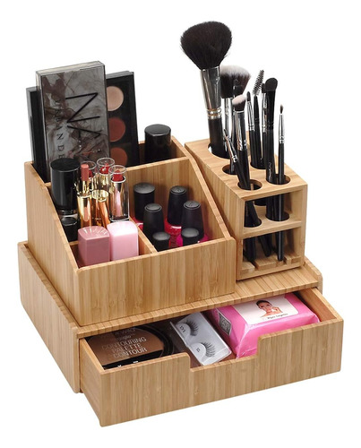 Mobilevision Bamboo Makeup Organizer Complete Combo, Juego D