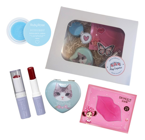 Box Exfoliante Y Balsamo Labial Ruby Rose Más Espejo Regalo