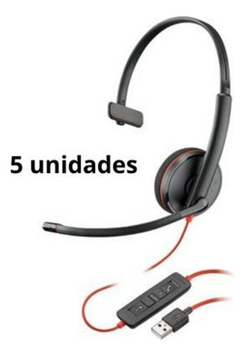 Headset Plantronics C3210 Blackwire Usb-a Kit C/05 Unidades