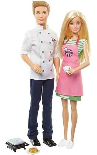Barbie Y Ken En El Café- Set 2 Muñecas- Mattel -envío Gratis