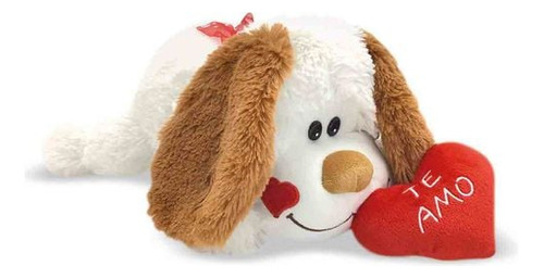 Peluche Perro Acostado Corazón Te Amo  Enamorados, San Valen