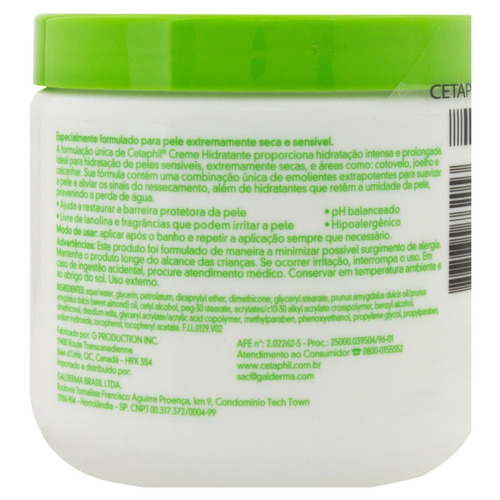 Imagem 2 de 2 de Creme Hidratante Sem Fragrância Cetaphil Pote 453g
