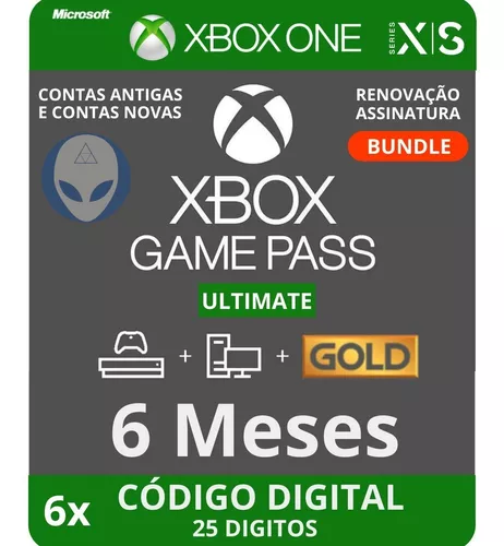 Gift Card Xbox Game Pass Ultimate 1 Mês Cód 25 Dígitos