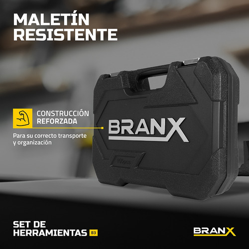 Set Juego Herramientas Maletin Branx 105 Pzas C Vanadio B3