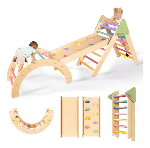 Juego De Juguetes De Escalada Aiwo Pikler Triangle 7 En 1 Pa
