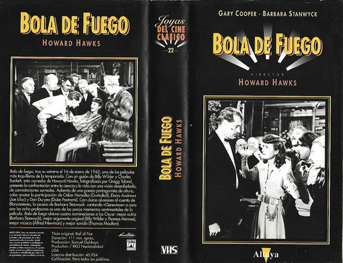 Bola De Fuego Vhs Gary Cooper Barbara Stanwyck