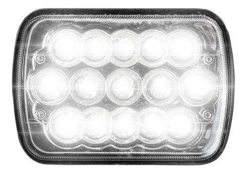 Imagen 2 de 6 de Par Faro Led 7 Pulgadas Rectangular 15 Led Alta/baja Fal8045