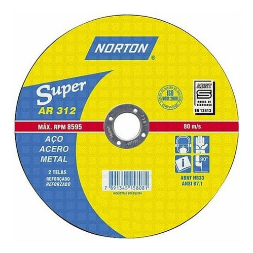 Disco De Corte Aço 7 Norton 177,8x3,0x22,22mm - Ar312