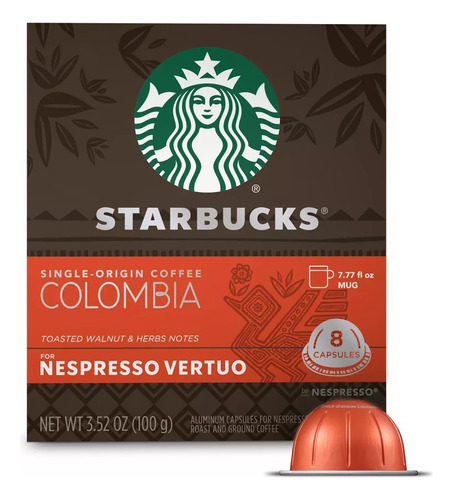 Starbucks Capsula Cafe Nespresso Vertuo Medio Colombia