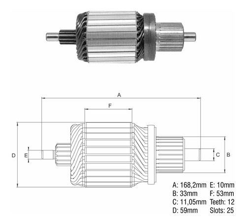 Inducido 24v Vw 17210/17240 Cummins/mwm (168x59x12x32,9)