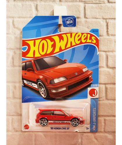 Hot Wheels '90 Honda Civic Ef Vermelho Mainline 2023 Hkj16