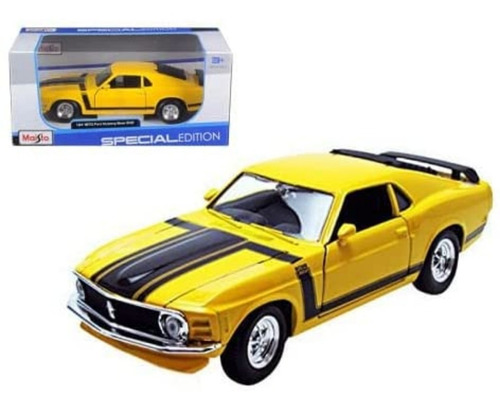 Imagen 2 de 7 de Ford Mustang Boss 302 Auto 1970 Maisto 1/24 Metal La Plata