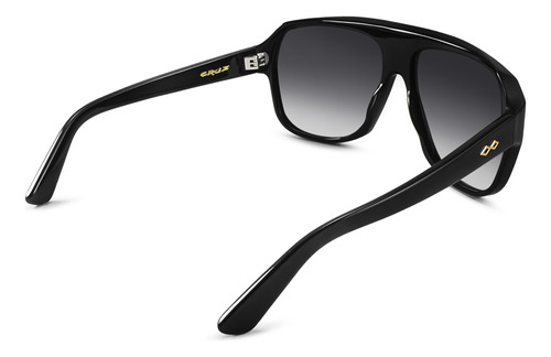Anteojos Sol Infinit Cruz Negro Brillo Lente Gris Cruz Gris Degrade - Smk Grd Negro Brillo - Bs Negro Brillo - Bs
