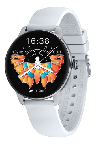 Imagen 2 de 4 de Smartwatch Kieslect L-Series Lady Smart Watch 1.09" caja 40mm de aleación de aluminio gris, malla blanca de silicona L11