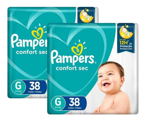 Fralda Pampers Confort Sec Tamanho G Com 76 Unidades